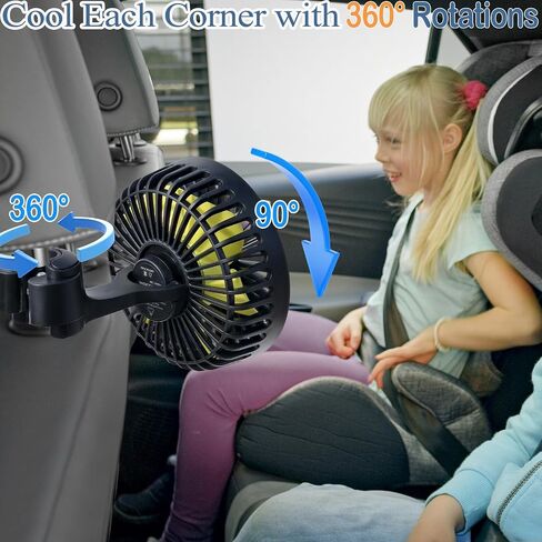 Backseat Car Fan, Car Fan for Back Seat, Back Seat Fans for Kid (No Battery) in Saudi Arabia