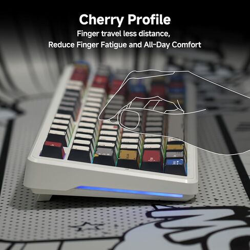 Retro PBT Keycaps -Anime Themed PBT Keycaps - Cherry Profile Shine Through Side Print Keycap Set for Mechanical Keyboard (137 Keys) - Colorful Gradient Design, Durable Material in Saudi Arabia