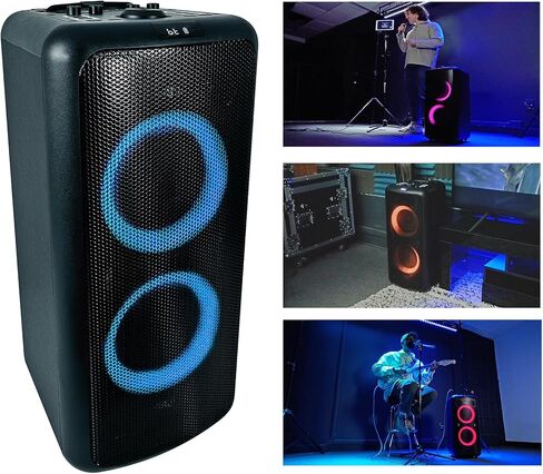 Rockville Elite Party 65 Pluetooth Party Speaker ، 2000W Peak/500W RMS ، تأثيرات الكاريوكي ، مصابيح LED ، المدخلات البصرية ، للأحداث والأطراف in Saudi Arabia