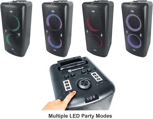 Rockville Elite Party 65 Pluetooth Party Speaker ، 2000W Peak/500W RMS ، تأثيرات الكاريوكي ، مصابيح LED ، المدخلات البصرية ، للأحداث والأطراف in Saudi Arabia