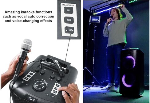 Rockville Elite Party 65 Pluetooth Party Speaker ، 2000W Peak/500W RMS ، تأثيرات الكاريوكي ، مصابيح LED ، المدخلات البصرية ، للأحداث والأطراف in Saudi Arabia