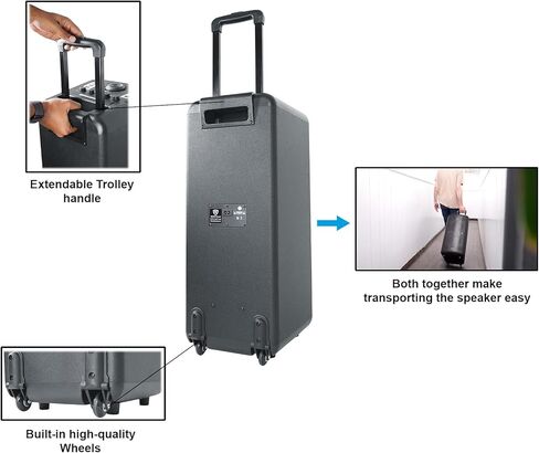 Rockville Elite Party 65 Pluetooth Party Speaker ، 2000W Peak/500W RMS ، تأثيرات الكاريوكي ، مصابيح LED ، المدخلات البصرية ، للأحداث والأطراف in Saudi Arabia