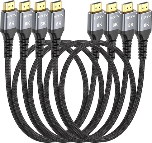 8K HDMI Cable 3FT 4-Pack, High Speed 48Gbps HDMI 2.1 Cord for Neat, Support HDR10+, SBTM, QMS, CEC, HDCP 2.3 for TV, Monitor, Computer, Laptop, HDMI Switch, HDMI Splitter, HUB, KVM, Projector in Saudi Arabia