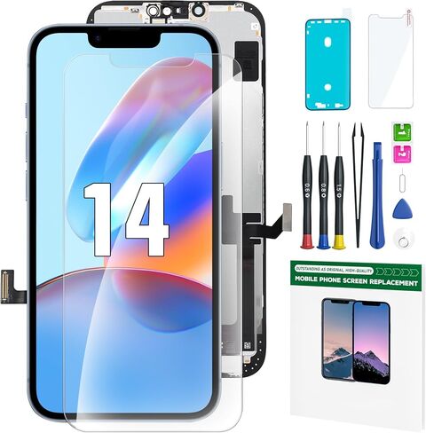 iPhone 13 Pro Screen Replacement Kit 6.1'' LCD Display 3D Touch Screen Digitizer Full Assembly Repair Kits Waterproof Frame Sticker+Screen Protector for A2483 A2636 A2638 A2639 A2640 in Saudi Arabia
