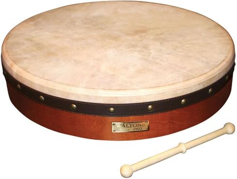 Waltons Bodhrán 18 "(Chase) - أداة الأيرلندية المصنوعة يدويًا - نغمة واضحة وموسيقية - مضرب الخشب الصلب مدرج ث/شراء in Kuwait