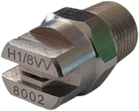H1/8VV 8002 Stainless Steel Flat Fan Spray Nozzle, 1/8 NPT Male Thread, for Extractor Tip, Silver in Kuwait