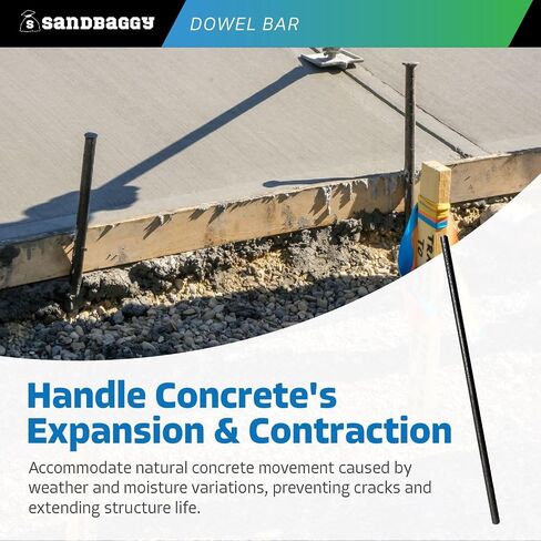 BAR SANDBAGGY Smool Concrete Dowel (1/2 "W × 18" لتر) - أطراف قطع المنشار - الصف 60 من الصلب - درجة البناء للمشاريع الخرسانية (20 ، العد) in Saudi Arabia