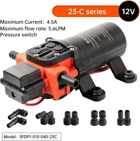 12V Marine Water Pump Diaphragm Self Priming Pump Boat Accessories Showers Toilets Water Transfer Motor for RV Caravan in Kuwait