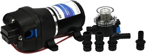DC 12V 24V كهربائي MINI RV Diaphragm PRIMPRIME SELF-POSORE PRACEDRACATION MARINE MARINE HIGH PRESSION PUMP FL-34/35 (12V) in Kuwait