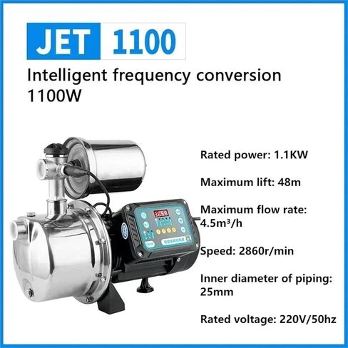 220 فولت 1100W تحويل تردد مضخة النفاثة أوتوماتيكي 304 خط أنابيب مياه الصنبور الفولاذ المقاوم للصدأ معززة مضخة المياه الشمسية عالية (تحويل التردد) in Saudi Arabia