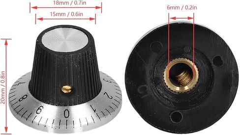 50Pcs Potentiometer Dial Knob Plastic Control Knobs Caps Replacement with 6mm Shaft BEM C1 in Saudi Arabia