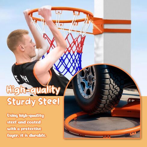 حافة كرة السلة في الهواء الطلق لجبل القطب/الأشجار - طوق كرة السلة على الحائط 18 بوصة مع صافي ، و 2 أشرطة و 4 مرساة الترباس in Kuwait