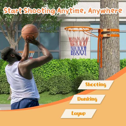 حافة كرة السلة في الهواء الطلق لجبل القطب/الأشجار - طوق كرة السلة على الحائط 18 بوصة مع صافي ، و 2 أشرطة و 4 مرساة الترباس in Kuwait