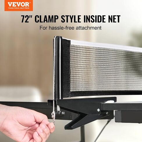 VEVOR Ping Pong Table, Professional Table Tennis Game, Indoor MDF Portable Table Tennis Table, Foldable Ping Pong Table with Quick Clamp Net and Lockable Wheel, 10 Minute Easy Assembly, 25mm Tabletops in Saudi Arabia