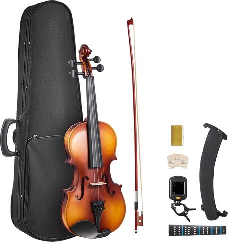 Vevor Violin 3/4 الحجم للبالغين ، كمان كمان تم تعيينه للمبتدئين مع الحالات الصعبة ، والروزين ، والقوس ، والكتف ، والجسر ، والموارد والسلاسل الإضافية ، والآلات الموسيقية المهنية للطالب (براون) in Saudi Arabia
