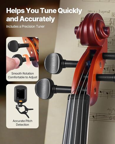 Vevor Violin 3/4 الحجم للبالغين ، كمان كمان تم تعيينه للمبتدئين مع الحالات الصعبة ، والروزين ، والقوس ، والكتف ، والجسر ، والموارد والسلاسل الإضافية ، والآلات الموسيقية المهنية للطالب (براون) in Saudi Arabia