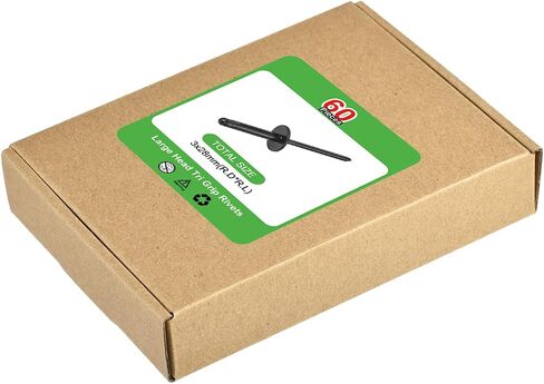 UXCELL 60PCS 3/16 "x3/4" ألومنيوم رأس ثلاثي القبضة ، مسامير قبضة Tri كبيرة الحافة ل DIY ، ورقة معدنية ، إصلاحات السيارات ، الأثاث ، القارب البحري (أسود) in Saudi Arabia