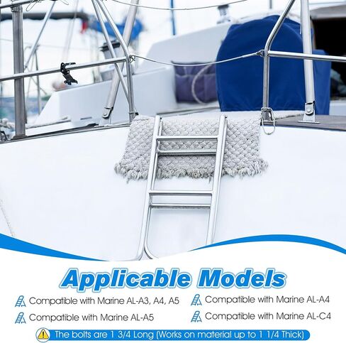 2 Pack Boat Dock Ladder Kit Compatible with Marine LHW-LAK AL-A3 AL-A4 AL-A5 & AL-C4 Pontoon Boat and Dock Ladders, Ship Parts and Accessories, Marine Hardware Part, Rust-Proof in Kuwait