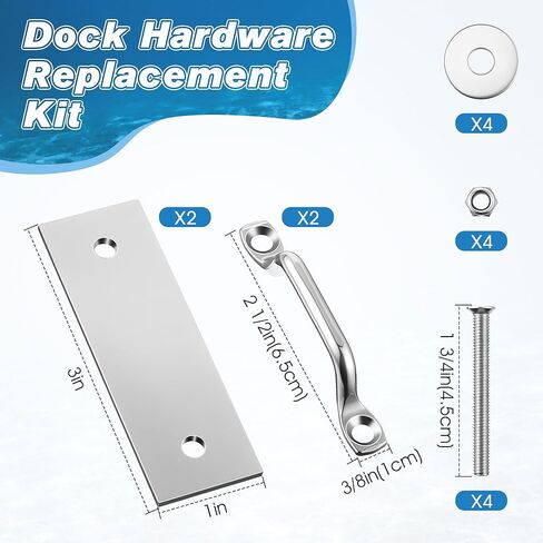 2 Pack Boat Dock Ladder Kit Compatible with Marine LHW-LAK AL-A3 AL-A4 AL-A5 & AL-C4 Pontoon Boat and Dock Ladders, Ship Parts and Accessories, Marine Hardware Part, Rust-Proof in Kuwait