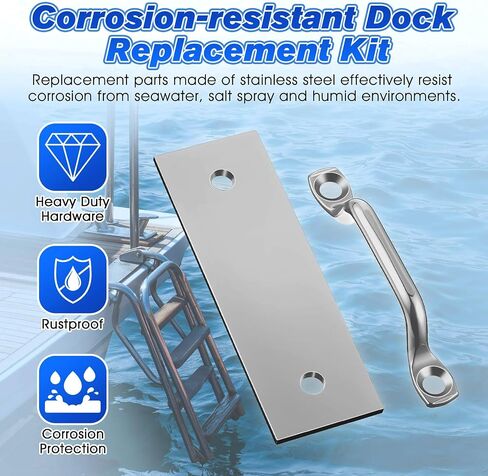 2 Pack Boat Dock Ladder Kit Compatible with Marine LHW-LAK AL-A3 AL-A4 AL-A5 & AL-C4 Pontoon Boat and Dock Ladders, Ship Parts and Accessories, Marine Hardware Part, Rust-Proof in Kuwait