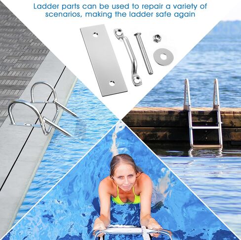 2 Pack Boat Dock Ladder Kit Compatible with Marine LHW-LAK AL-A3 AL-A4 AL-A5 & AL-C4 Pontoon Boat and Dock Ladders, Ship Parts and Accessories, Marine Hardware Part, Rust-Proof in Kuwait