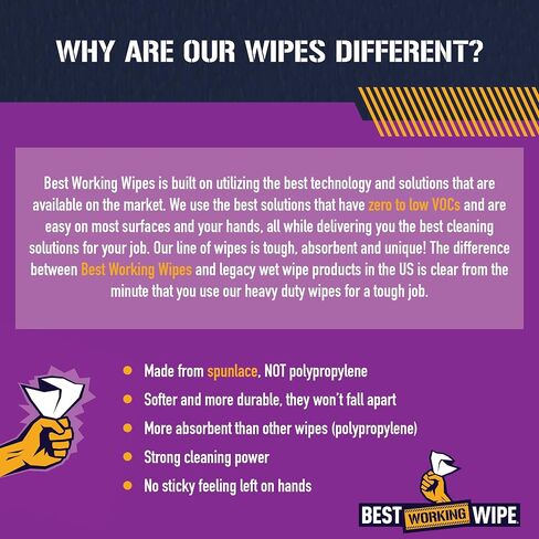 Heavy-Duty Disposable Industrial Work Cleaning Wipes with Dots for Scrubbing, Cleans Paint, Oil, Grime, Grease, Shoes, Engines, Tools, Extra Large, 7" x 10", 30 Wipes in Saudi Arabia