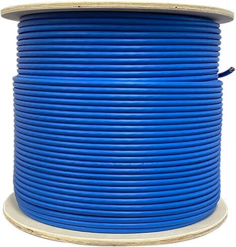 Cat6 Plenum Shielded (CMP) Overall Foil Shield (F/UTP), 1000ft, 23AWG | 100% Solid Bare Copper | 550MHz | Bulk Ethernet Cable, Available in Blue, White & Black Color (Black) in Saudi Arabia