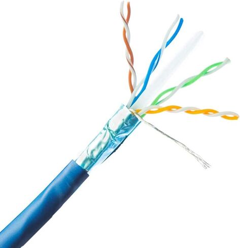 Cat6 Plenum Shielded (CMP) Overall Foil Shield (F/UTP), 1000ft, 23AWG | 100% Solid Bare Copper | 550MHz | Bulk Ethernet Cable, Available in Blue, White & Black Color (Black) in Saudi Arabia