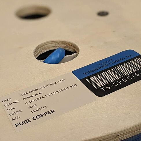 Cat6 Plenum Shielded (CMP) Overall Foil Shield (F/UTP), 1000ft, 23AWG | 100% Solid Bare Copper | 550MHz | Bulk Ethernet Cable, Available in Blue, White & Black Color (Black) in Saudi Arabia
