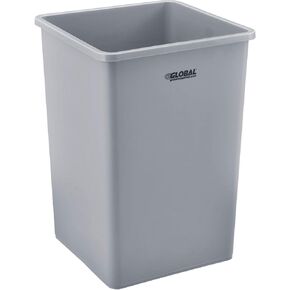 Global Industrial Square Plastic Garbage Can, 35 Gallon Capacity, Indoor/Outdoor Rated, 19-1/2"W x 19-1/2"D x 27-4/5"H, Utility Trash Can, No Lid, Black in Kuwait