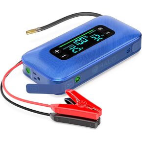 هالو بولت النهائي 3 محمولة بطارية بطارية القفز | 130 PSI Air Compressor ، 55.5WH USB Power Bank ، عرض كبير ، ضوء طارئ وشاحن ، يقفز سيارات سيارات وشاحنات ، تضخيم الإطارات - الكوبالت in Kuwait