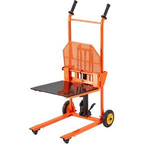 AECOJOY Material Lift Winch Stacker, Hydraulic Lift Table Cart 500 Lbs Capacity, 32" Max Lift Height, Pallet Truck Jack with Lockable Swivel Casters – Ideal for Warehouse, Workshop and Garage Use in Kuwait