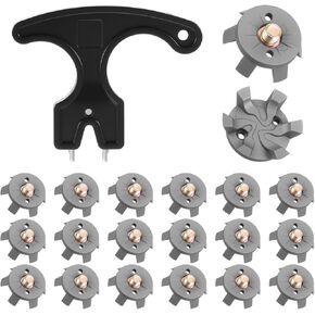 مجموعة 21pcs غولف مسامير تشمل 20pcs soft golf shoe spikes استبدال و spanns السوداء ، thread thread screw 6mm dia golfs cleats tool for lawn cricket shoed loving (Silver Gray) in Saudi Arabia