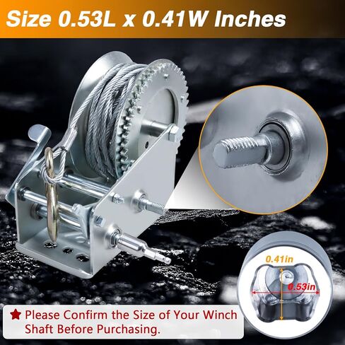 0.53L × 0.41W inches Upgraded Trailer Winch Adapter, 630 Stainless Steel Universal Boat Marine Trailer Winch Handle Replacement, Trailer Winch Accessory for Boat Marine Sailboat Trailer Winch in Saudi Arabia
