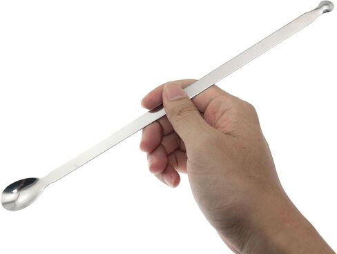Maxmoral 2 in1 Stainless Steel Laboratory Reagent Sampling Spoon Tool Silver Extended 30cm/11.8 inch Single Head Powder Solid Mixing Spatula for Creams Eye Creams Cosmetic Dispensing Tool in Saudi Arabia