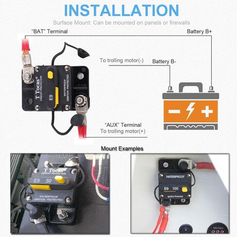 60A Circuit Breakers with Manual Reset Switchable Battery Solar System for Fishing Boat Electric Trolling Motor Marine - Waterproof IP67 12V- 72V DC in Saudi Arabia