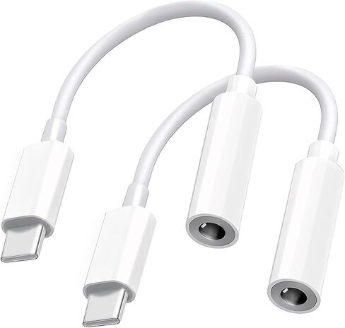 AUX 3.5mm AUX إلى USB C Audio Audio Audio Audio Adapter ، 2 Pack Type C to Aux Converter Dongle Cable for iPhone 16E/iPhone 16/15 ، iPad ، Macbook ، Samsung Galaxy S25 Ultra ، Google Pixel 9A ، LG ، PC ، Laptop in Kuwait