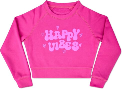 IScream Big Girls Superest Puff Fleece Crewneck Fun Sweatshirt - مجموعة مشاعر غامقة in Saudi Arabia