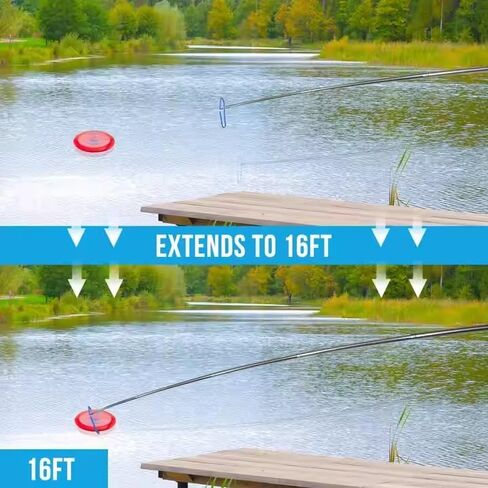 MD 5 in 1 Extendable Disc Golf Retriever. (16FT) Telescopic Disc Golf Retriever Durable Stainless Steel Frame,Multi-Hook Grabber with Carry Bag, Disc Golf Accessories for Tree Bushes & Water. in Kuwait