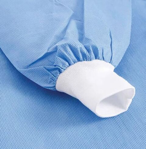 Disposable Isolation Gowns, Poly-Reinforced SMS Fabric, Level 3 Sterile, Latex-Free, Long Cuffed Sleeve, One Size, Blue - Pack of 120 in Kuwait