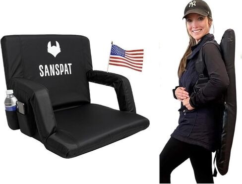 Stadium seats with high back support, Stadium seats for bleachers with lumbar support, High back stadium seating for bleachers with arms, High back stadium seat and 23'' Wide cushion, Portable in Saudi Arabia