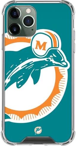 Skinit Clear Phone Case متوافق مع iPhone 11 Pro Max - تصميم شعار NFL Miami Dolphins المرخص رسميًا in Saudi Arabia