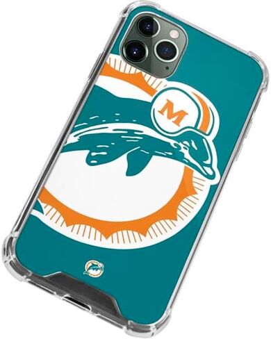 Skinit Clear Phone Case متوافق مع iPhone 11 Pro Max - تصميم شعار NFL Miami Dolphins المرخص رسميًا in Saudi Arabia