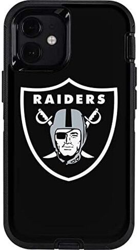 Skinit Decal Phone Skin Compatible with OtterBox Defender Case for iPhone 12 Mini - Officially Licensed NFL Las Vegas Raiders Large Logo Design in Saudi Arabia