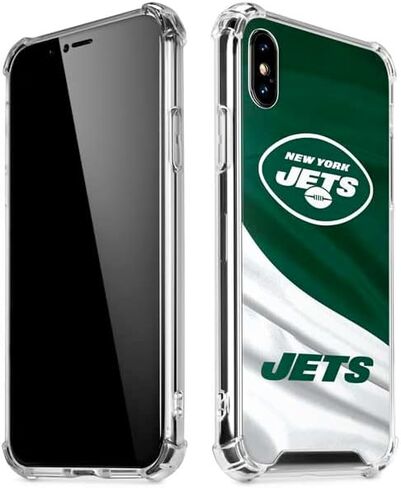 Skinit Clear Phone Case Compatible with iPhone X/XS - Officially Licensed NFL New York Jets Design in Saudi Arabia