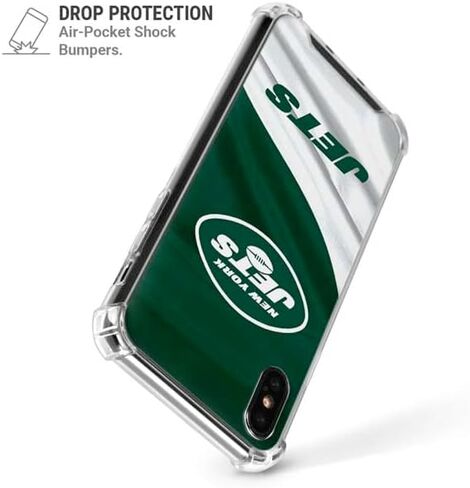 Skinit Clear Phone Case Compatible with iPhone X/XS - Officially Licensed NFL New York Jets Design in Saudi Arabia