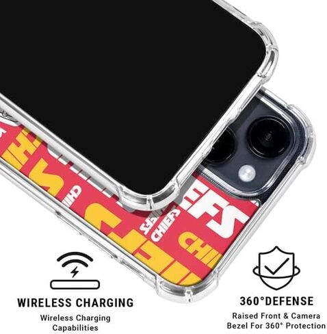 Skinit Clear Phone Case Compatible with iPhone 14 Plus - Officially Licensed NFL Kansas City Chiefs Red Blast Design in Saudi Arabia