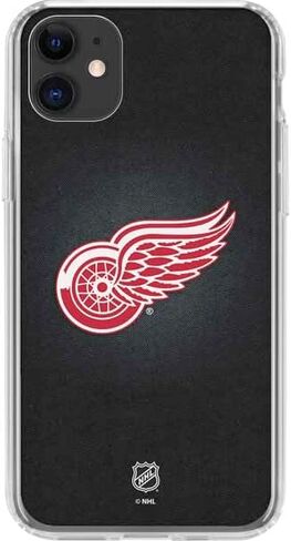 Skinit Clear Phone Case Compatible with iPhone 11 - Officially Licensed NHL Detroit Red Wings Black Background Design in Saudi Arabia