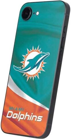 Skinit Decal Phone Skin Compatible with iPhone 16e - Officially Licensed NFL Miami Dolphins Retro Logo Design in Kuwait