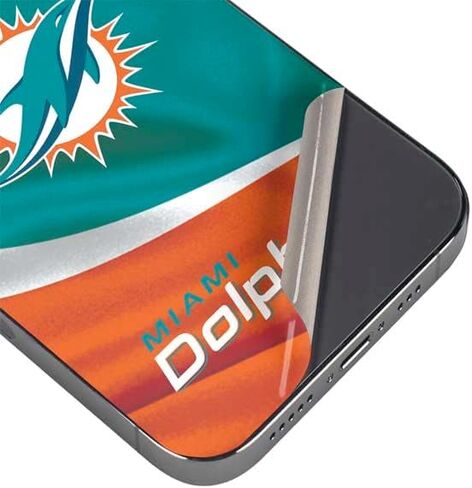 Skinit Decal Phone Skin Compatible with iPhone 16e - Officially Licensed NFL Miami Dolphins Retro Logo Design in Kuwait